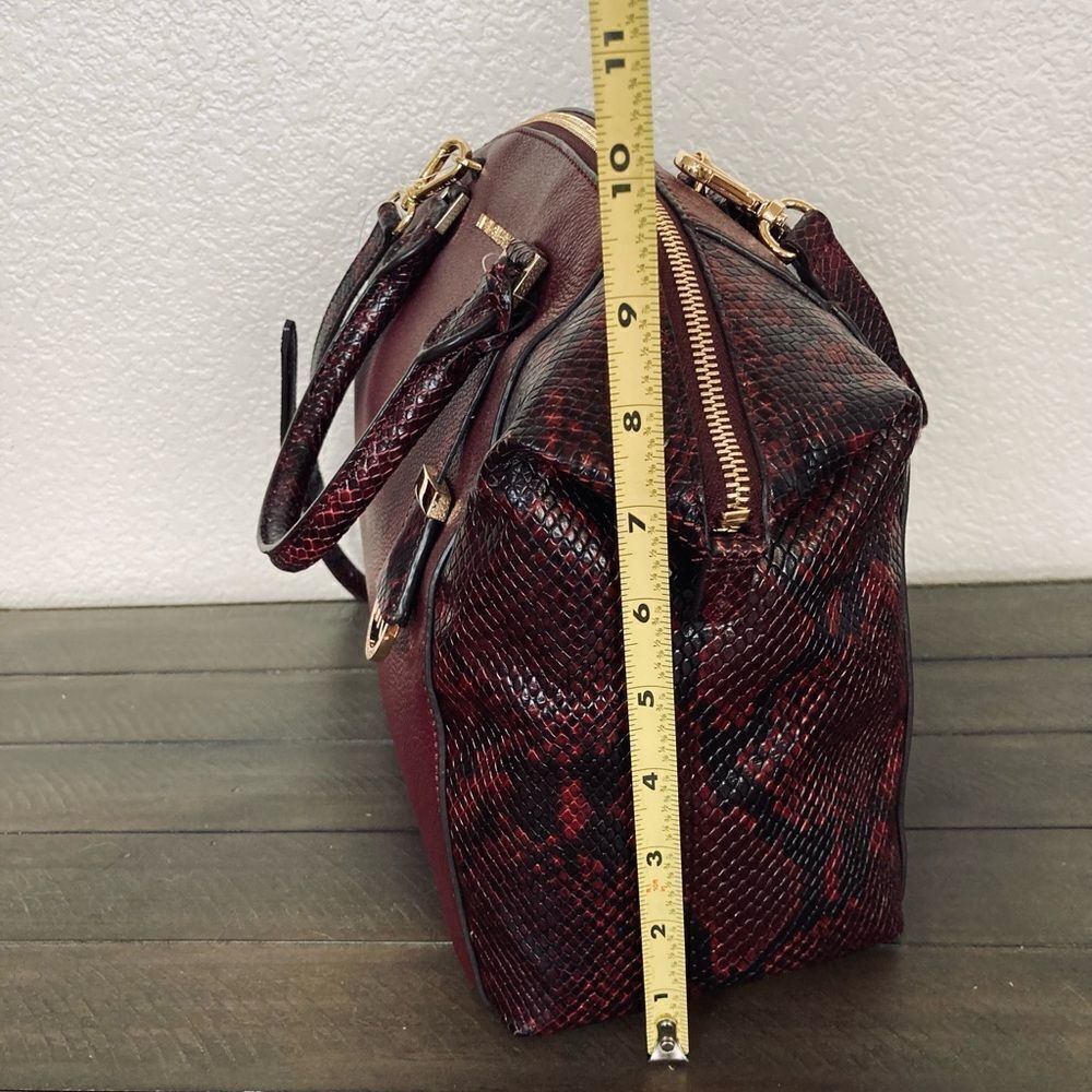 Michael Kors Burgundy Red Python Snake Handbag Sa… - image 6